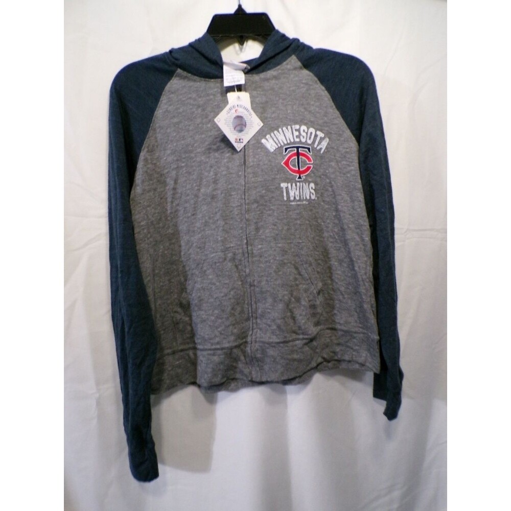 Campus Lifestyle Minnesota Twins Women's Full Zip Hoodie L Gray Navy